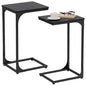 C Shaped End Tables Couch Table TV Trays Set of 2, 11.8" Wide, Black - color: Black, size: 11.8" Width