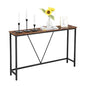 VASAGLE Console Sofa Table, Narrow Entryway Table, for Living Room, Bedroom, Easy Assembly, Rustic Brown and Ink Black ULNT020B01 - color: Rustic Brown + Ink Black, size: 9.1"D x 47.2"W x 29.1"H
