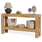 LITTLE TREE 63-Inch Long Console Table for Living Room, Farmhouse Wood Entryway Table for Sofa, Entry, Hallway, Entrance, Foyer, Behind Couch with 2-Tier Narrow Shelf, Oak - color: Oak