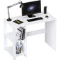 SHW 38-Inch Home Office Computer Desk with Shelves, White - color: White