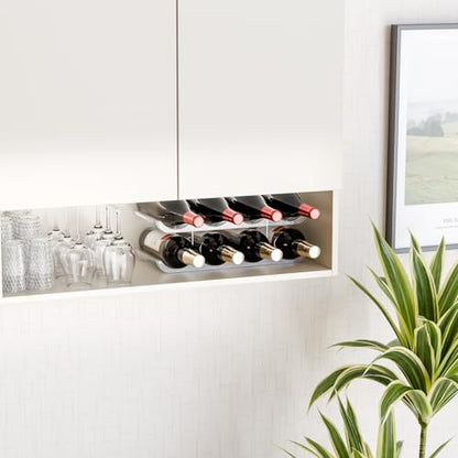 Yieach 2 Tier Stackable Wine Racks Countertop,Sturdy and Durable Wine Rack Free Standing Floor for Inside Cabinet,Clear Water Bottle Organizer and Wine Storage Racks Holder for Pantry,Table,Kitchen - size: 2 Pack-Hold 8 Bottle
