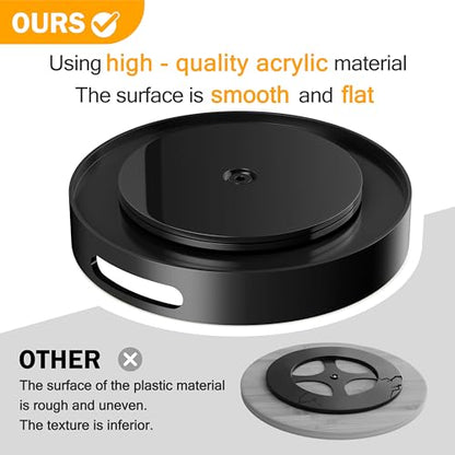 Lazy Susan Organizer Homerays 13 Inch Non-Skid Bamboo Lazy Susan for Kitchen Rotating Spice Rack with Handles, Wood Turntable for Kitchen Cabinet,Countertop (Black, Large) - size: 13" High Rim Black