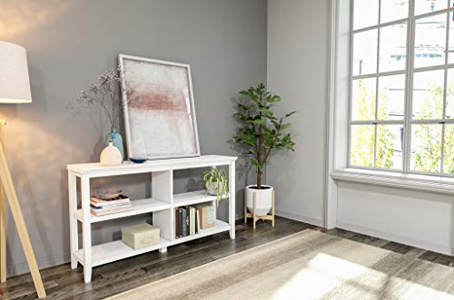 GOWE Edenton Wood Low Bookshelf with 2 Shelves; White