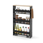 SlickBlue Rolling Serving Cart Narrow with Open Shelves for Kitchen Bathroom Living Room - color: Black