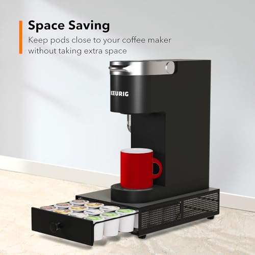 SICHEER K Cup Organization Storage Drawer Maker K Cup Holder Sliding Tray Pull out Coffee Pod Organizer Rolling Stand Countertop Maker Stand Rack Capsules Compatible with Keurig Accessories 24 Pods - size: 24 Pod Capacity - Rolling