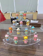 Gonice Small Clear Acrylic Display Riser, 4 Tier Desktop Display Stand for Mini Figurines, Doll Corner Shelf for Home, Office - size: 4tier