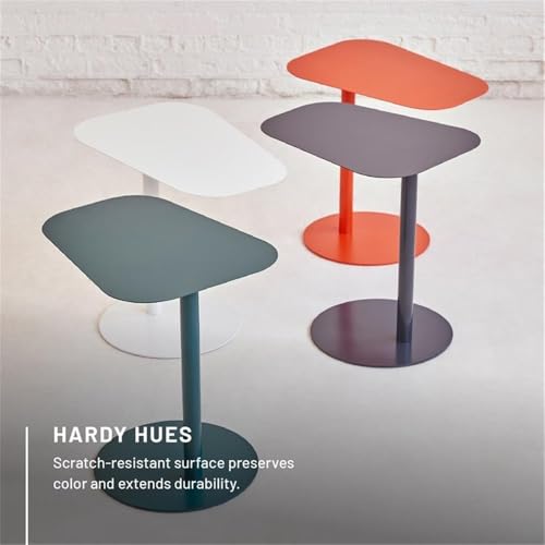 Pemberly Row Modern Metal End Table, 20 in H x 19.75 in W, C-Shaped Space-Saving Design, Green Powder Coat Finish, Durable Steel Construction, Compact Accent Table for Living Room or Small Spaces