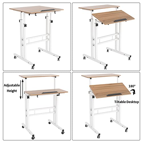 SogesHome Adjustable Laptop Desk Table 23.6 inches Portable Laptop Table Computer Stand Desk Cart Tray Desk, Oak - color: Oak-small Size, size: 23.6''