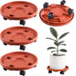 Rolling Plant Stand with Wheels 3 Pack 13 Inch Plant Caddy with Wheels Heavy Duty Plant Dolly Roller Base with Wheels Round Flower Pot Rack Holder Planter Trolley Tray, Red - color: Red, size: 13 inch