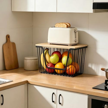 1 Pack Fruit Basket for Kitchen Counter, Stackable Pantry Organizers Storage, Large Wire Storage Basket Suitable for Storing Fruits, Onions, Potatoesand Vegetables - size: 1PACK