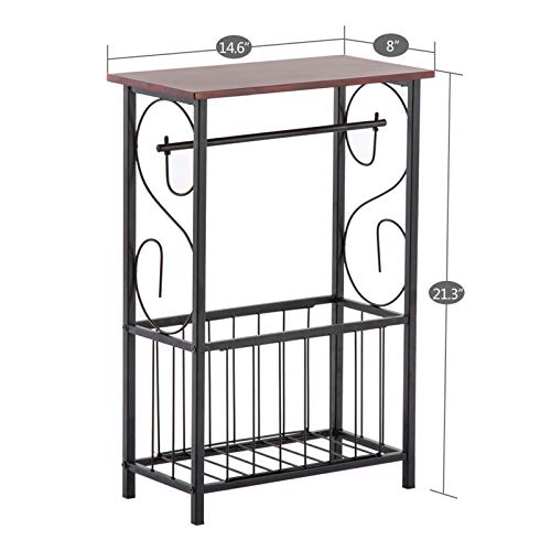 Vasitelan End Table,Industrial Retro Small Side Table for Small Spaces Living Room Bedroom Kitchen and Office (Coffee) - color: Coffee