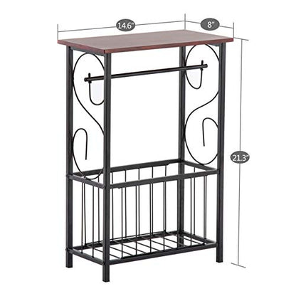 Vasitelan End Table,Industrial Retro Small Side Table for Small Spaces Living Room Bedroom Kitchen and Office (Coffee) - color: Coffee