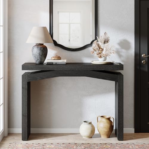 Tribesigns 40-Inch Console Table for Entryway, Farmhouse Sofa Console Behind Couch, Small Entry Table for Hallway, Foyer, Living Room, Black - color: Black