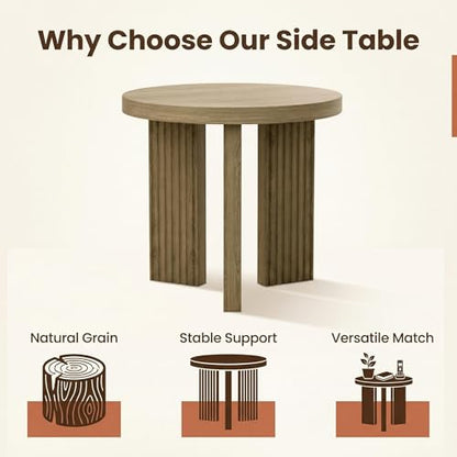 17.52" Small Round Side Table, Walnut | Coffee Table with Smooth Thick Mesa, Circle End Table with X Shaped Stable Legs, Accent Tea Table for Living Room, Office - color: Walnut, style: Side Table