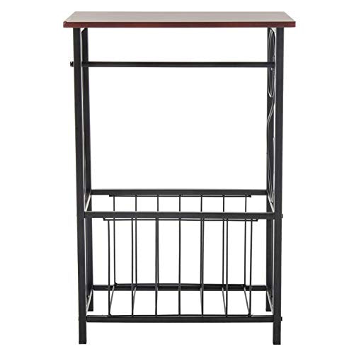 Vasitelan End Table,Industrial Retro Small Side Table for Small Spaces Living Room Bedroom Kitchen and Office (Coffee) - color: Coffee