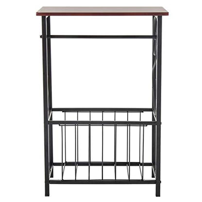 Vasitelan End Table,Industrial Retro Small Side Table for Small Spaces Living Room Bedroom Kitchen and Office (Coffee) - color: Coffee