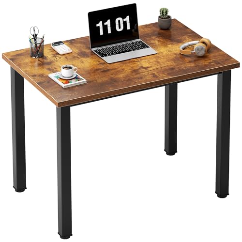 Need Small Computer Desk, 31.5 Inch Sturdy Writing Table, Rustic Brown | Black Metal Frame, Dorms & Bedrooms, Teens Study Table, Home Office, Adjustable Feet, Water-Resistant, Easy Assembly - color: Rustic Brown, size: 31.5 inches