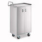 16" x 24" Five Shelf Stainless Steel Utility Cart with Enclosed Base and Locking Doors - 18-Gauge 304 Commercial Heavy-Duty Service Cart - NSF Mobile Storage Cart for Kitchen, Catering, Restaurant - size: 5 Shelf