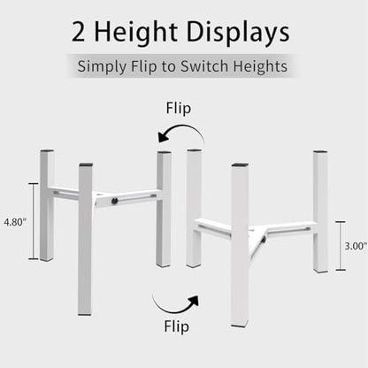 Small Metal Desktop Plant Stand Indoor, Adjustable Plant Holder Fits 5.1-7.5" Pots for Succulents, Bonsai & Office (Without Pots) - color: White