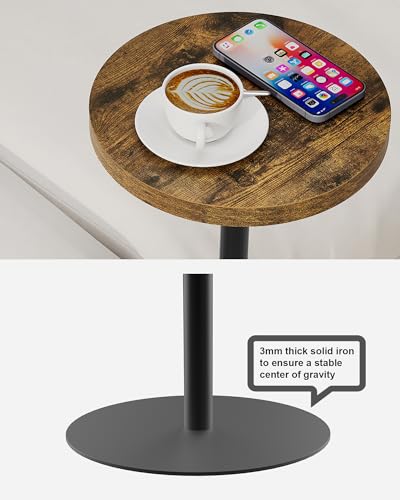 TUTOTAK Tall Round Side Table, Small End Table, Drink Table, Pedestal Table | for Small Spaces, Accent Nightstand, livingroom, Bedroom, Brown TB01BB096 - color: Brown, size: 1 Pack, style: Adjustable
