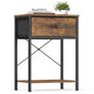 SONGMICS Bedside Table with Drawer, Nightstand with Lower Shelf | Side End Table for Bedroom, Living Room, Rustic Brown, BELLAH Collection, ULGS101K101S - color: Rustic Brown, style: 1 Drawer-1Pc