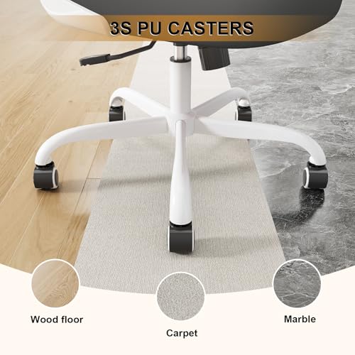 Office Chair, Ergonomic Desk Chairs 330LBS Capacity High Back Mesh Computer Chair with Flip-up Armrests, Comfy Work Chair with Adjustable Lumbar Support - color: Off-white Black