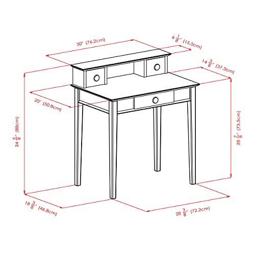 Winsome Studio Writing Desk with 3 Drawers in Honey, Classic Small Home Office Computer Table, Sturdy Furniture for Bedroom, Living Room, Compact & Convenient for Small Spaces