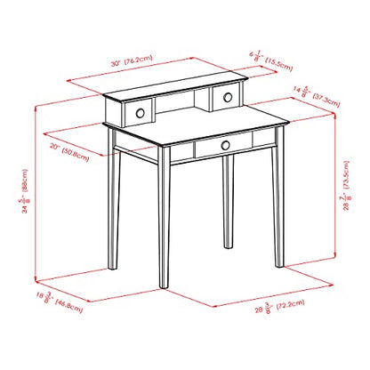 Winsome Studio Writing Desk with 3 Drawers in Honey, Classic Small Home Office Computer Table, Sturdy Furniture for Bedroom, Living Room, Compact & Convenient for Small Spaces