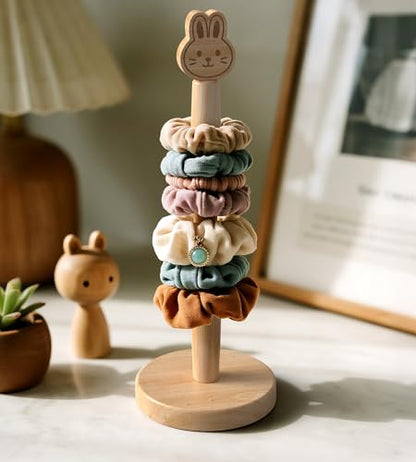 KitchLife Cute Wooden Paper Towel Holder Countertop - Solid Freestanding Paper Towel Dispenser Stand Organizer with Anti-Skid Base (Rabbit) - style: Rabbit