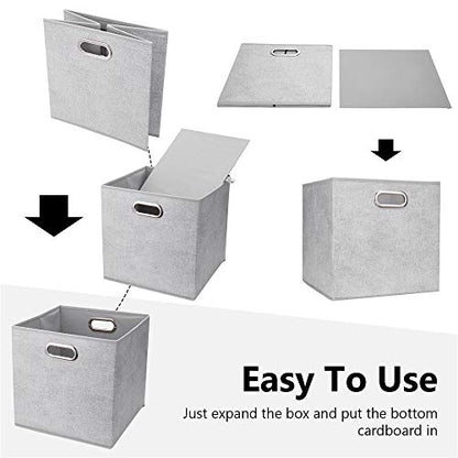 HSDTCollapsible Cloth Cubes Storage Bins Baskets Boxes Grey-White Lattice Pattern 10.5 x 10.5 x 11 Inches - Pack of 6,QY-SC14-6,Brush gradient(Set of 3) - color: Gray-white dots(Set of 6)