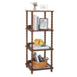 Fultyle Small Book Shelf, 4-Tier Wood Bookshelf with Storage, Short Bookcase Display Shelves for Small Spaces, Bedroom, Living Room and Office with Solid Wood Legs (Walnut Brown) - color: Walnut Brown