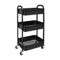 3-Tier Rolling Utility Cart with Caster Wheels,Easy Assembly, for Kitchen, Bathroom (Black) - color: Black, size: 3-Tier Standard Cart