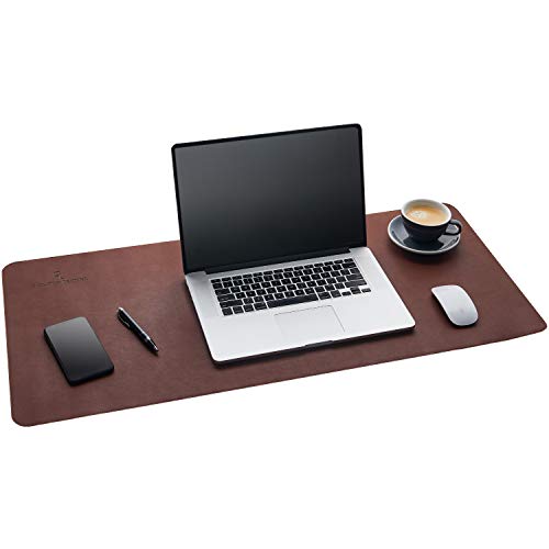 Gallaway Leather Desk Mat, Office Writing Desk Pad, Large 36" x 17" Dark Brown, for Top of Desks, Gift Ready Elegant Computer Desk Cover Protector PU Leather - color: Dark Brown, size: Large