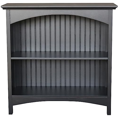 eHemco 2 Tier Bookcase, 29 Inches, Black | 2 Arched Supports - color: Black, size: 2 Tier