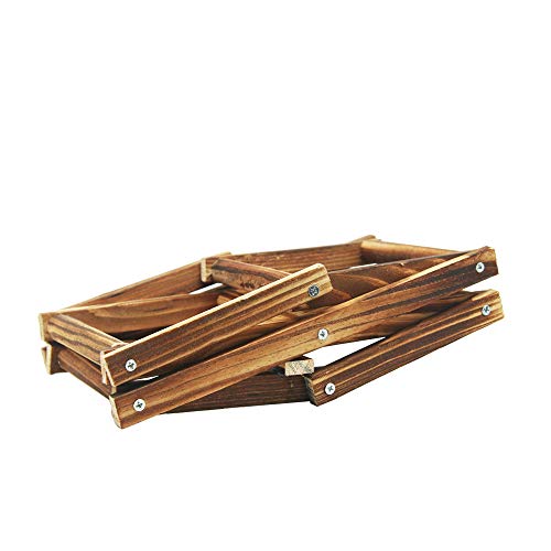 Foldable Wooden Wine Bottle Holder Free Standing Natural Wine Shelves for Pantry 2 Slots for 3 Bottles Wine Rack