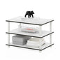 Furinno JUST Coffee Table, 3-Tier Modern Coffee Table with Open Shelf, Toolless Assembly Side Table, for Living Room, Bedroom, Home Office, White - color: White/White, size: Tall 23.6"(W)x15.6"(H)x15.6"(D)