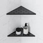 Corner Shower Shelf, 10 Inch Black 304 Stainless Steel Recessed Installation with Grout, No Drilling Required Tile Shower Shelf for Tiled Wall (2-Pack)