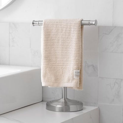 RUMOSE 13 Inch Brushed Nickel Towel Stand Hand Towel Holder Bathroom Kitchen Vanity Countertop T-Shape Towel Rack Free Standing Stainless Steel Towel Bar Towel Ring - color: Brushed Nickel