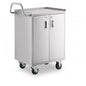16" x 24" Stainless Steel Utility Cart with Enclosed Base and Locking Doors - 3 Shelf Heavy-Duty 18-Gauge 304 Steel Rolling Cabinet - NSF Commercial Service Cart for Kitchen, Catering, Restaurant - size: 3 Shelf