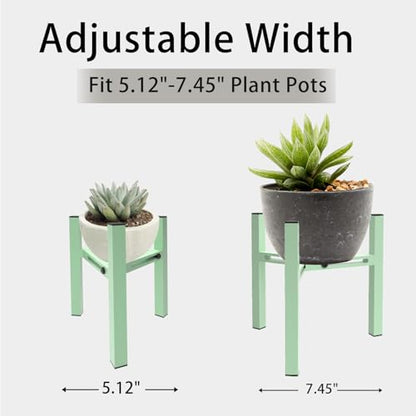 Adjustable Plant Stand Indoor, Metal Stable Plant Holder, Modern Plant Stands Fits 5-6-7-7.5" Pots for Home & Office (Without Pots) - color: Light Green