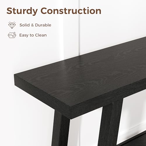 GarveeHome 70.87" Extra Long Console Table, Narrow Sofa Table Behind Couch, Black Entryway Table for Hallway Living Room Foyer, Farmhouse Accent Skinny Table, Black, 70.87" L x 14.02" W - color: Black, size: 70.87"L x 14.02"W x 31.5"H