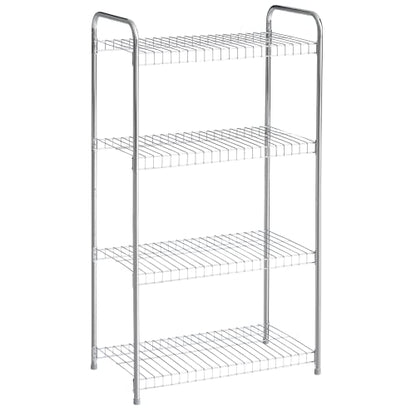 Rubbermaid 4-Tier Heavy Duty Wire Shelf, Satin Nickel, Easy Assemble with Hardware Included, for Food/Laundry/Closet Home Storage Use - style: Storage Shelf