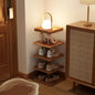 4-Tier Vertical Shoe Rack, Narrow Shoe Tower for Small Space - color: Walnut, size: 11.4"D x 10.8"W x 28.8"H