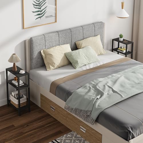 TUTOTAK Small Side Table, Narrow End Table, Skinny Sofa Table, Slim Nightstand, Couch Table, Living Room, Bed Room, Black TB01BK077 - color: Black, size: 3-Tier（7.9"D x 15.8"W x 26"H）