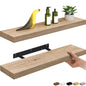 Ballucci Floating Shelves, 24" Wood Wall Shelf Set of 2, with Invisible Brackets for Bathroom, Living Room, Bedroom, Kitchen, Nursery, 6" Deep, Natural Oak - color: Natural Oak, size: 23.6 inches