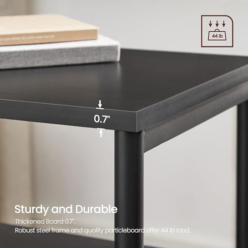 VASAGLE BARNET Collection - Side Table, Small End Table for Living Room, Modern Tall Nightstand, Bedroom, Office, Bathroom, Steel Frame, Ink Black ULET273B16 - color: Ink Black