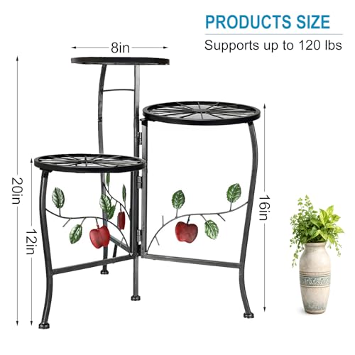 N.B.Y. 3 Tier Metal Plant Stand Indoor Outdoor Fold Waterproof Flower Plant Fit For Garden Balcony Patio Living Room Balcony Office Yard