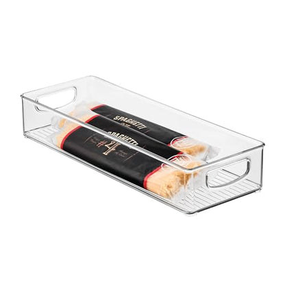 iDesign Slim Extra Long Clear Storage Bin | Narrow, Stackable, Kitchen or Pantry Organizer - size: 16 x 6 x 3, style: Pack of 1