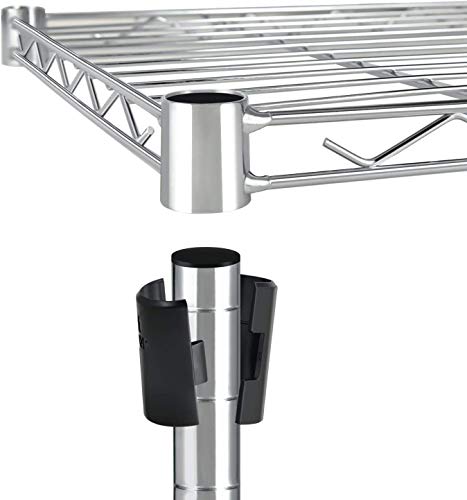 Simple Deluxe Heavy Duty 5-Shelf Storage Shelves, 1750Lb Loading Capacity, 35.43" W x 17.72" D x 70.87" H Adjustable Shelving Unit with Wheels, Chrome - size: 5-Tier, 35.43"W x 17.72"D x 70.87"H