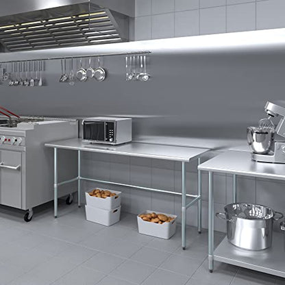 24 in. x 72 in. Open Base Stainless Steel Work Table | Residential & Commercial | Food Prep | Heavy Duty Utility Work Station | NSF - size: 72 in. Length x 24 in. Width